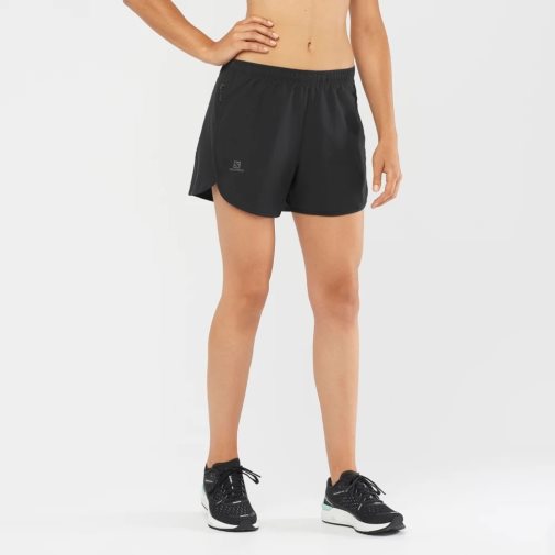 Black Salomon Agile Women's Running Shorts | IE IJ6198